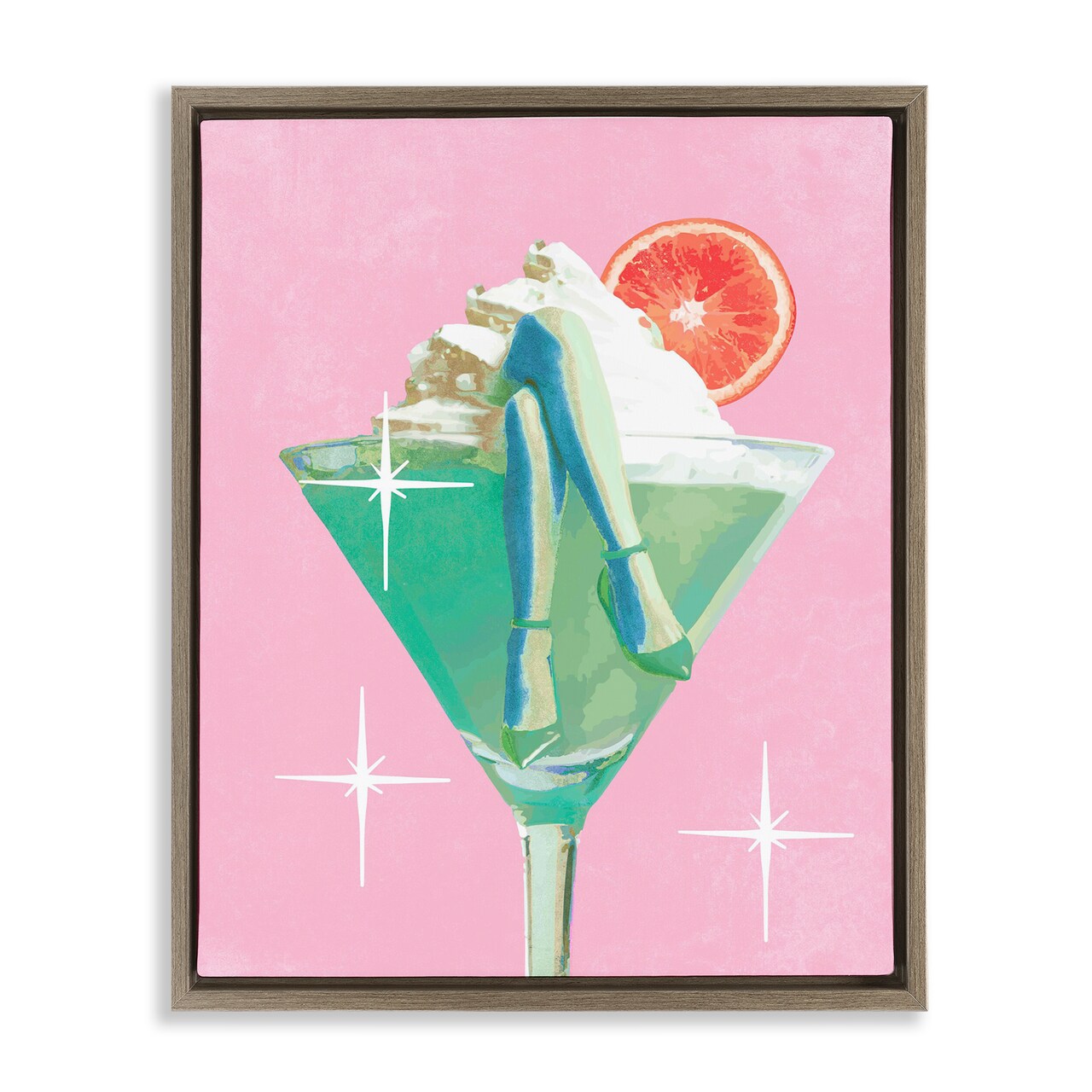 Stupell Industries Glam Legs with Cocktail Floating Frame By Lil' Rue